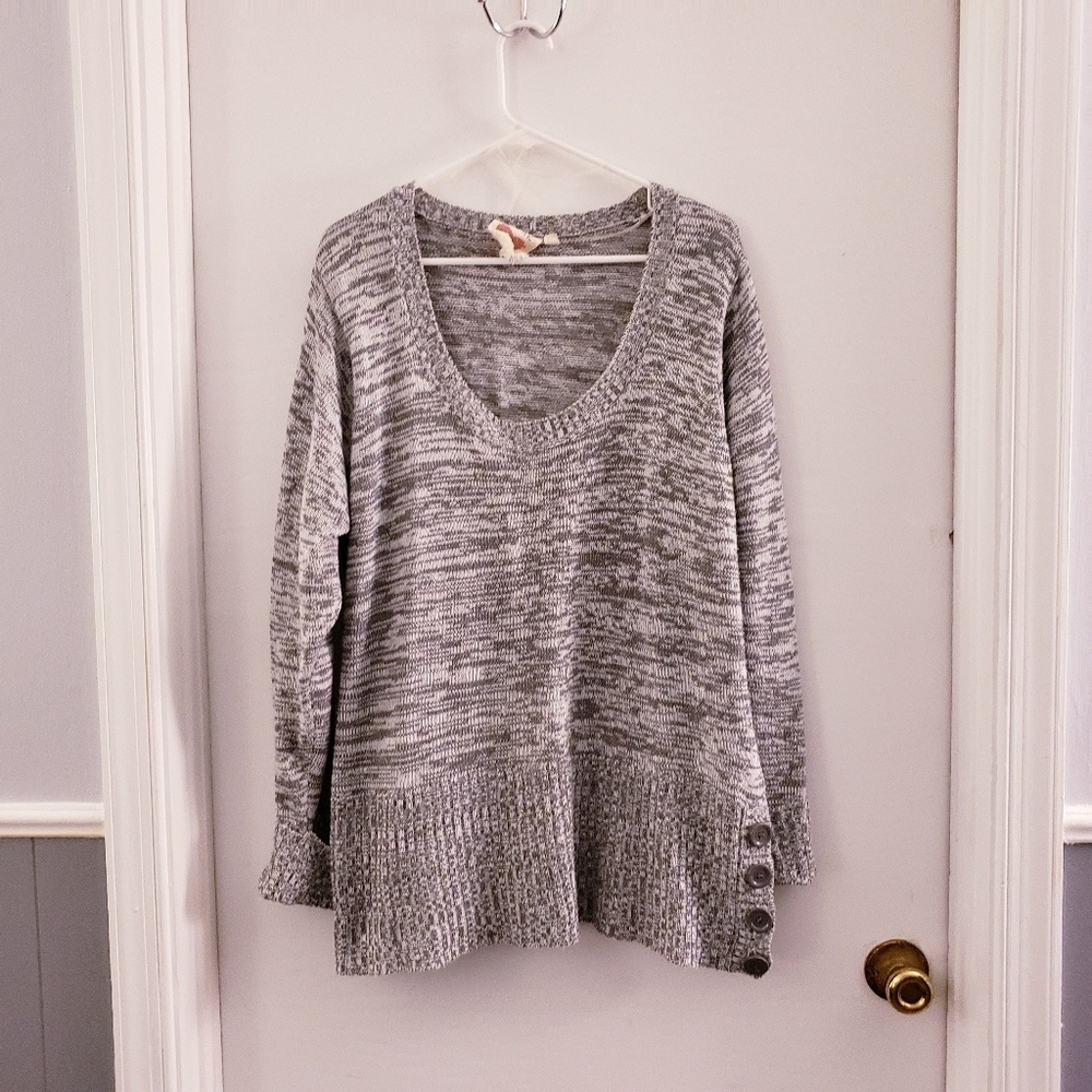 Grey and white sweater